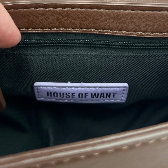 HOUSE OF WANT • We Are Chic Dark Brown Vegan Leather Crossbody Purse Bag Handbag - Picture 10 of 12